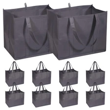 10 Pack Reusable Grocery Bags Extra Large Super Strong Heavy Duty Shopping To...