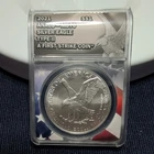 2021 $1 American Silver Eagle Type 2 First Strike Coin ANACS - MS 70