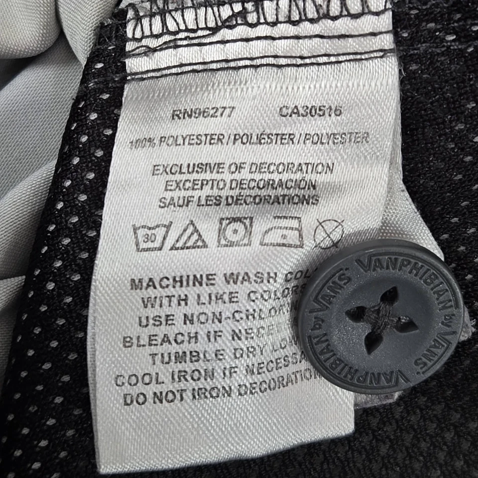 范斯男式短裤 34 灰色花卉板短裤 VANPHIBIAN Gorpcore 纽扣 9 英寸内缝 — 第 4/4 张图片