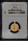 1911-D   Indian Head Quarter Eagle $2.50 Gold NGC AU55 Open To Offer.   Let Ms K