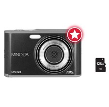 Minolta MND23 48MP Point Shoot Digital Camera Selfie LCD Black New