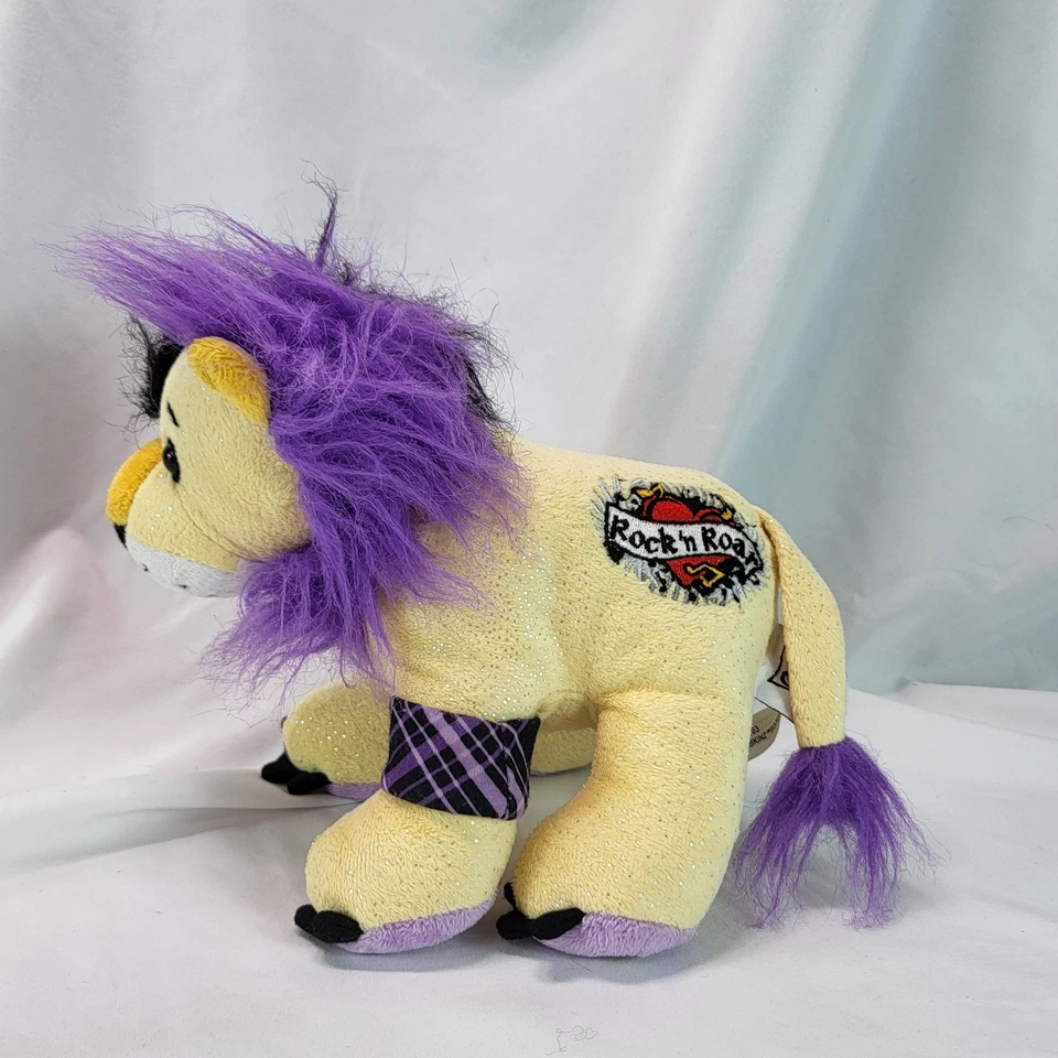 Webkinz Rockerz Lion Rock 'n Roar 8" Beanbag Plush Yellow & Purple No Code - Image 3 of 4