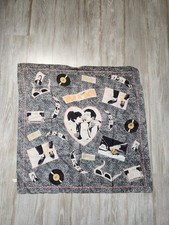 VTG Forenza Scarf Win A Date Heart Record Print Retro Square Made in Italy