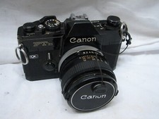 Canon FTb QL 35mm SLR Camera Body Black w/FD 50mm 1.4 Fast Lens Meters