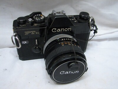Canon FTb QL 35mm SLR Camera Body Black w/FD 50mm 1.4 Fast Lens