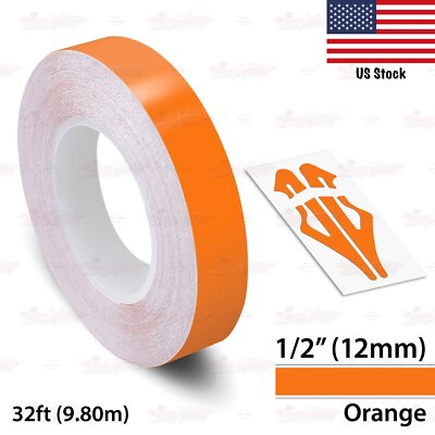 1/2'' Roll Vinyl Pinstriping Pin Stripe Solid Line Car Tape Decals Stickers 12mm