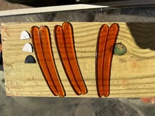  NOS  3 Translucent Orange  Straight Razor REPLACEMENT SCALES (Handle )