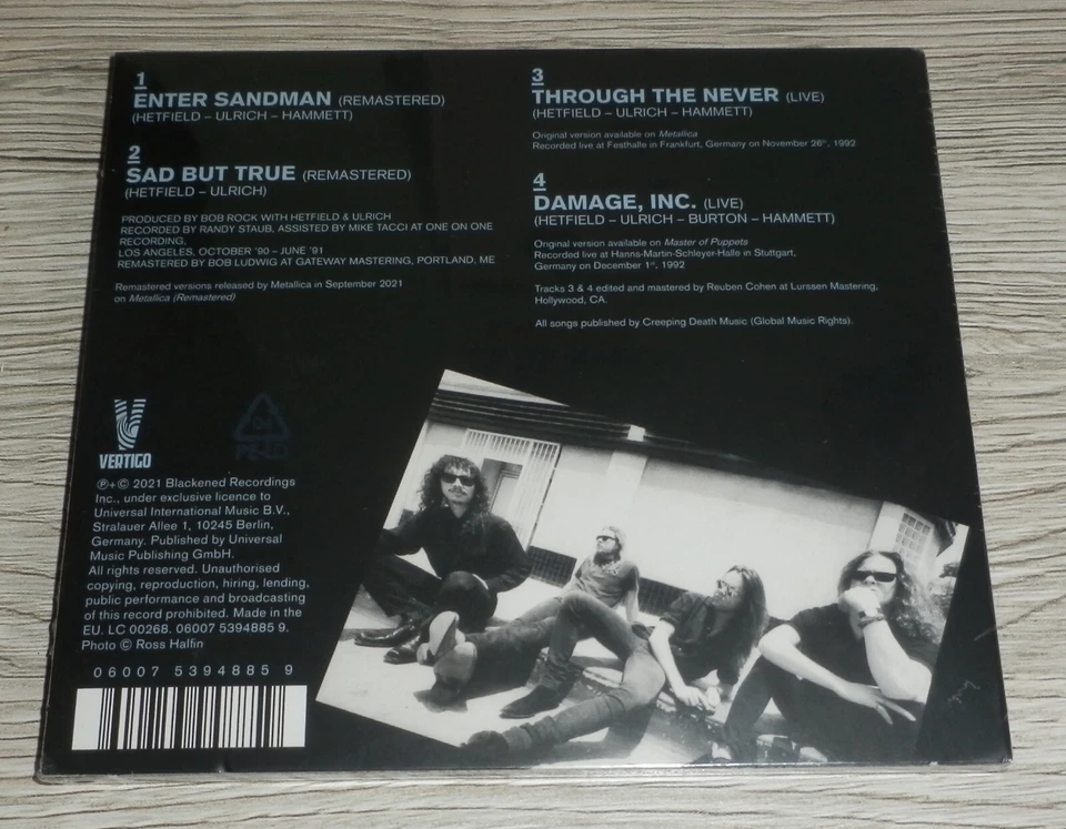 METALLICA Enter Sandman 5"CD 2021 Maxi Limited German Charity Single 4 tracks*** - Bild 2 von 4
