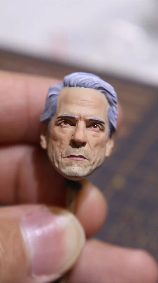 1/12 Painted Alfred Pennyworth Jeremy Irons Head Carved Fit 6'' Action Figure - Image 2 of 4