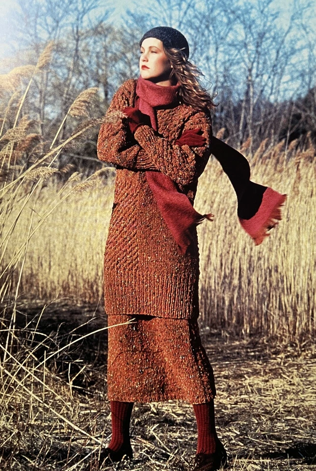 Perry Ellis Vintage Fall 1982 Long Cardigan Hand Knit Pink Donegal Marled Wool M - Image 2 of 4