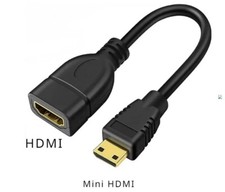 Mini HDMI-compatible to HDMI-compatible Male-Female Adapter Cable Convertor