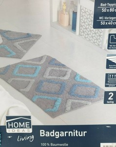 Home Ideas Badgarnitur Baumwolle 2 Teilig Bad Teppich Wc Vorleger