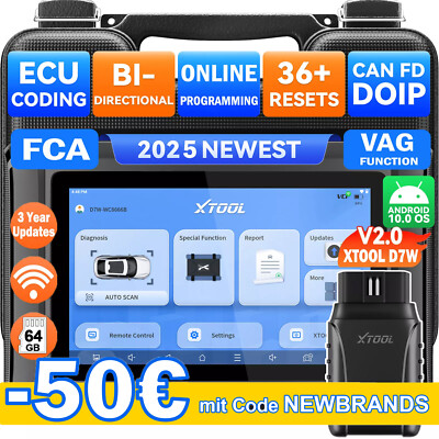 NEU XTOOL D7W V2.0 KFZ OBD2 Diagnosegerät Scanner ECU Coding Auto Fehler Auslese