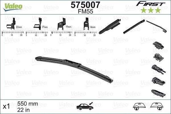 Valeo 575007 Wischblatt FüR CitroËN Dacia Daewoo Dodge Passend FüR Fiat-image