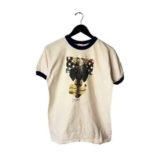 70s Vintage Harry Truman Ringer T Shirt Adult Off White L Large Graphic Tee