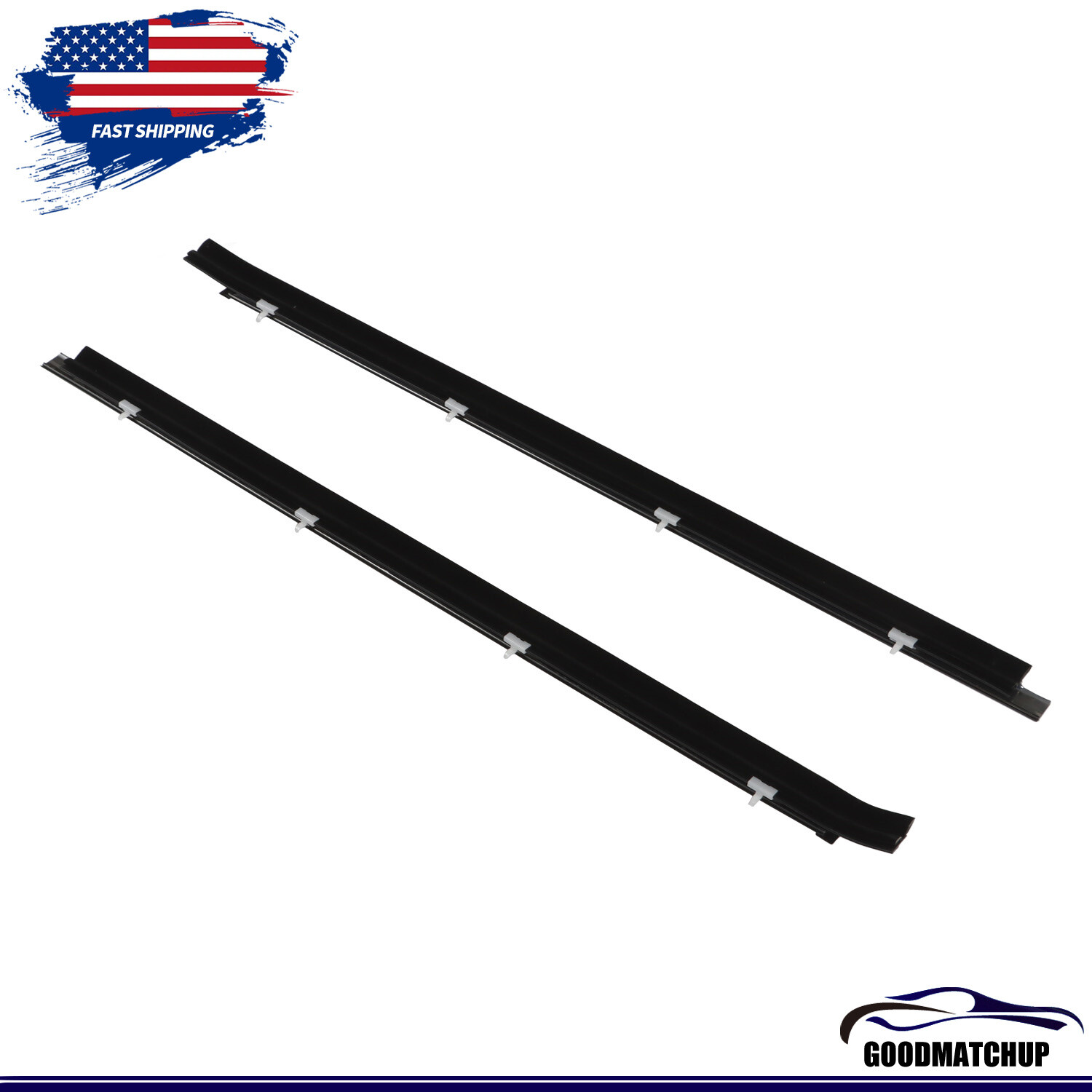 WP685VZ Fit for Toyota Tacoma 1995-2014 2pcs Front Door Window Belt Weatherstrip