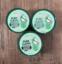 New 3 Garnier Fructis Pure Clean Finishing Paste Extra Strong Hold 2 oz.