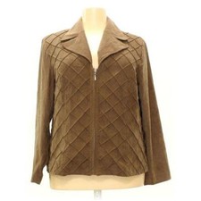 New Nwt Cato 20w Brown Suede Feel Zipper Front Jacket 48"-50" Bust Poly Spandex