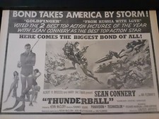 Thunderball James Bond 007 Sean Connery Rare Original Promo Poster Ad Framed!