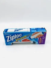 Ziploc Vacuum Starter Kit Hand Pump With 3 Freezer Quart Bags Discontinued New