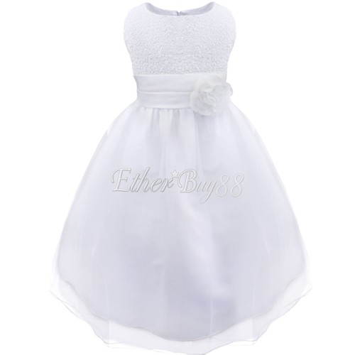 Flowers Girls Dress Birthday Wedding Bridesmaid Formal Pageant Petals Prom Gown - Picture 30 of 45