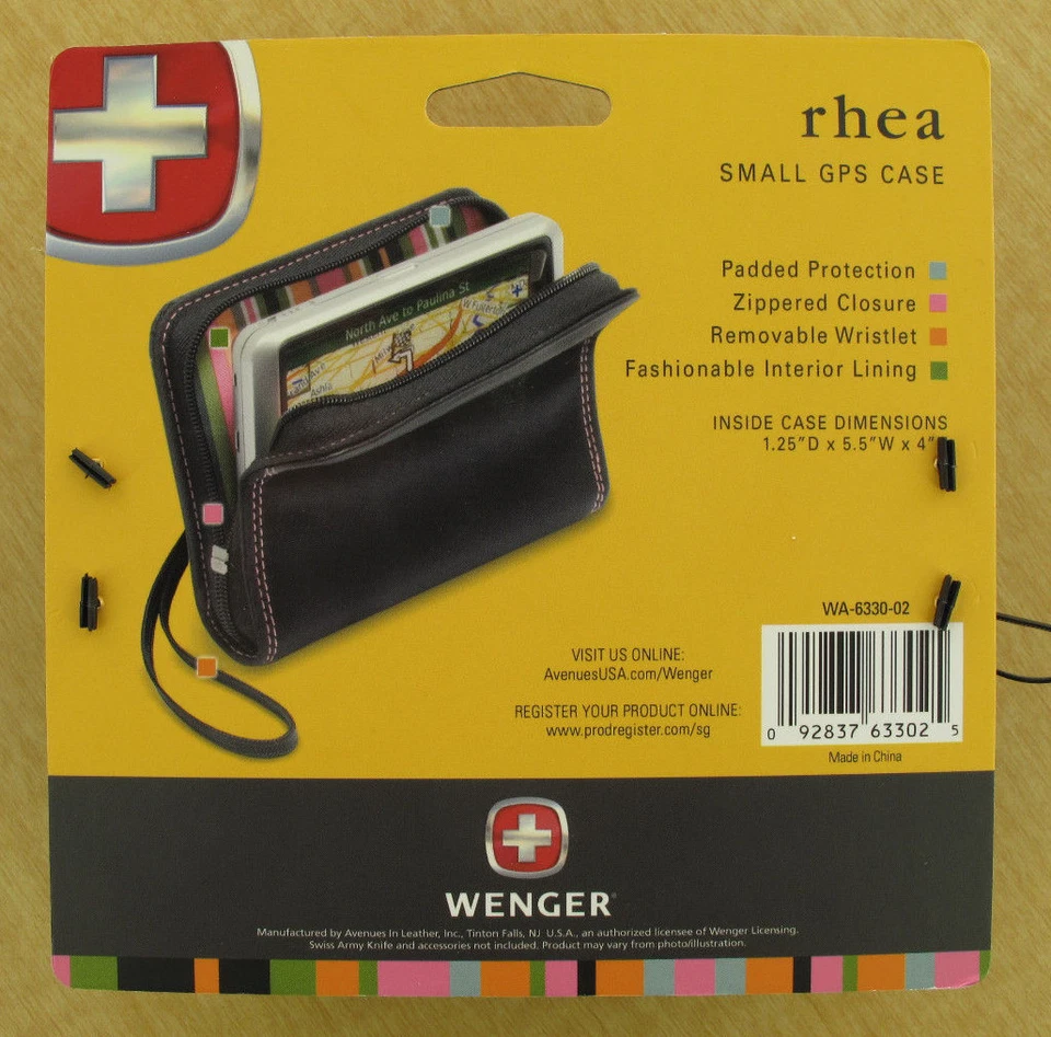 New Wenger 'Rhea' Small GPS Case  -  Black/Pink Stitching - New with Tags - Image 2 of 4