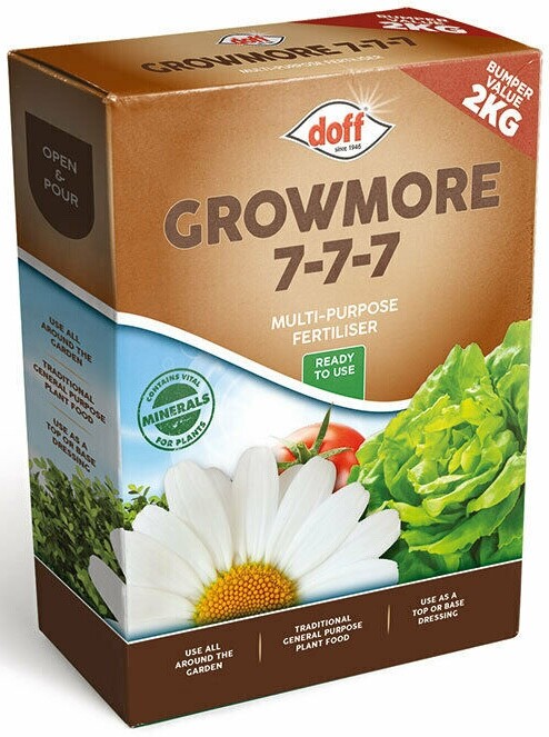 Doff Growmore Multi-Purpose Ready to Use Growth Garden Plant Feed Fertiliser 2kg