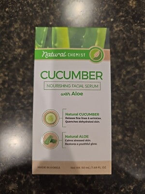 Natural Chemist Cucumber & Aloe Face Serum, Anti-Aging Korean Skincare 1.69oz