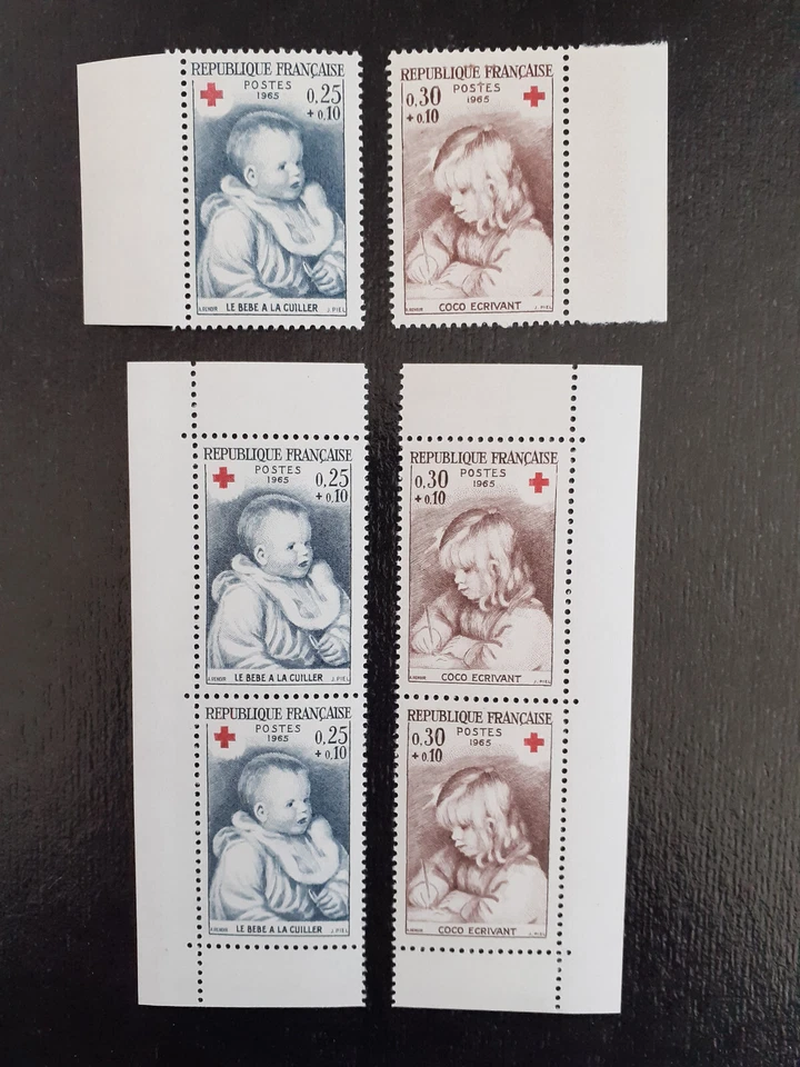 Frankreich - Rotes Kreuz 1965 - eindeutig aus Bogen und Heftchen Mi. 1532/3 - Bild 1 von 1