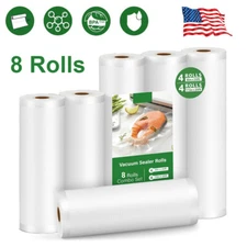 8 Roll 8"x20' 11"x20' Vacuum Sealer Bags Embossed Food Saver Storage Freezer Bag