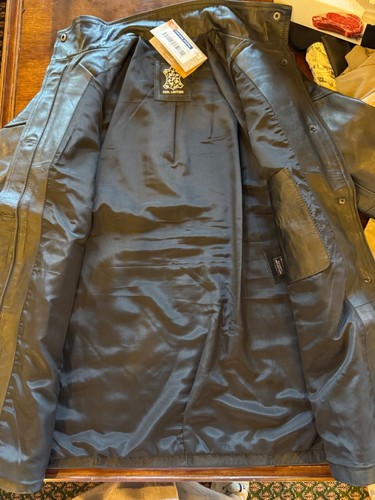 Real Leather Coat Women Large Black Leather Bristol Jacket NWT Outdoor Moto - Picture 13 of 15