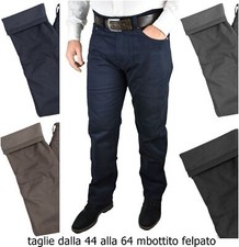 Pantaloni Felpati Uomo Elasticizzati Jeans Invernali Imbottiti Foderati di Pile