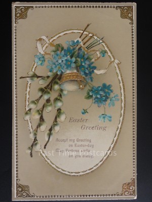 Ostergruß: Prägung ''Accept my Greeting on Easter-day..Alter PC von M.S.i.S.