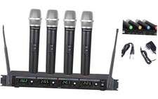 Gtd Audio 4 Handheld Wireless Microphone Cordless Mics System, Ideal For