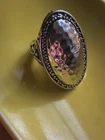 Vintage SUPER BRUTALIST RING Sz 4 20g MODERNIST 925 Signed SILVER HAMMERED DOME