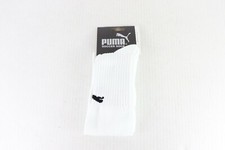 NOS Vintage 90s Puma Youth One Size Soccer Calf Socks White Black Italy Futbol
