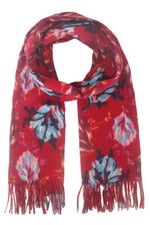 ScarvesMe Women's Winter Colorful Cozy Multi Floral Leaves Scarf with Fringe