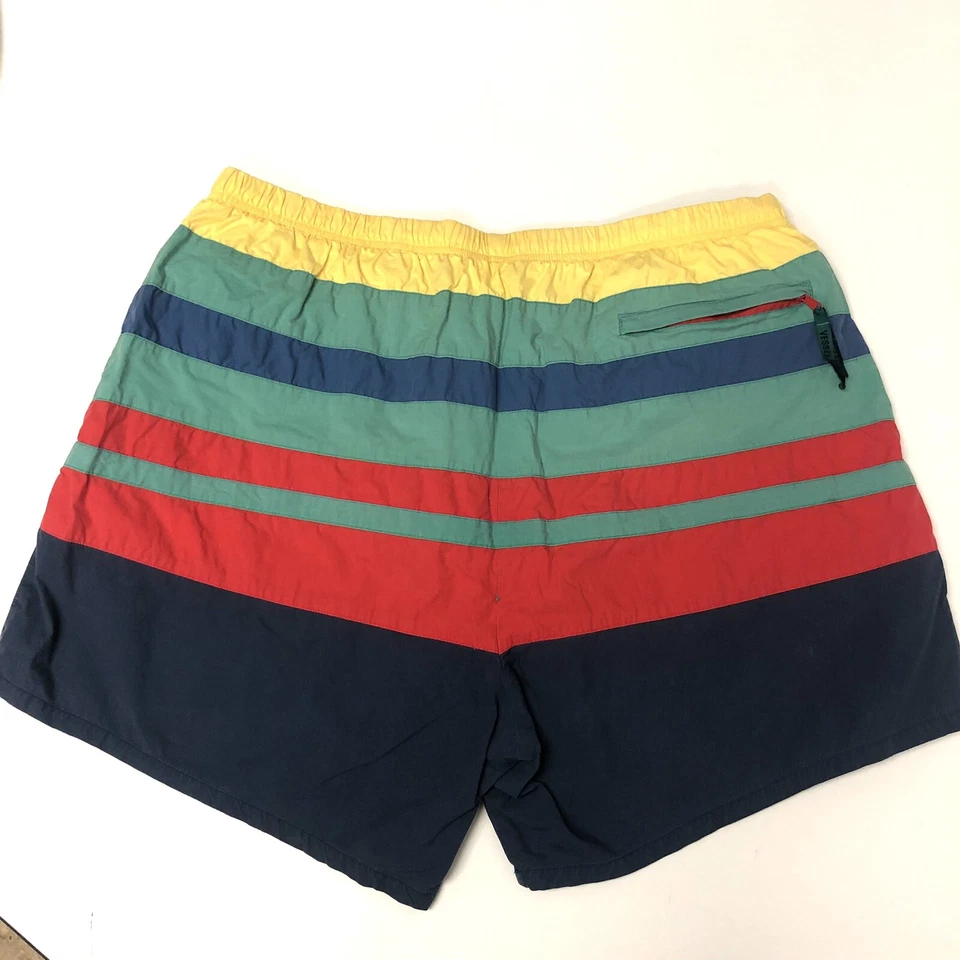 复古 80 90 年代船舶男式条纹多色帆船泳裤游艇短裤 2X — 第 2/4 张图片