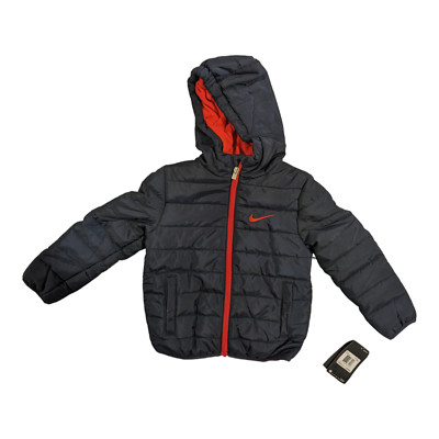 Nike Boy's Puffer Zip Up Puffer Jacket - Obsidian - Size 4T - 76G083-695
