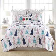 Merry  Bright Collecion - White Pine Quilt Set - King/Cal King Holiday Quilt 10