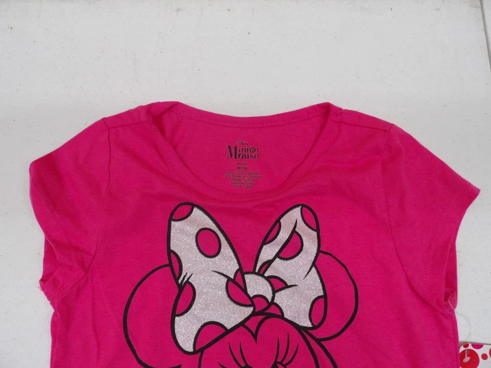 Auténtica Camisa Disney Minnie Mouse Rosa Talla M (7-8) NUEVA con Etiquetas Foto 3 de 4