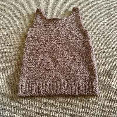 Skims Kid's Camel Cozy Knit Scoop Neck Tank, Size 8/10 New