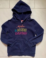 Cat  Jack Girl's S6/6X Hoodie Sweatshirt Navy "Make a Difference Everyday"