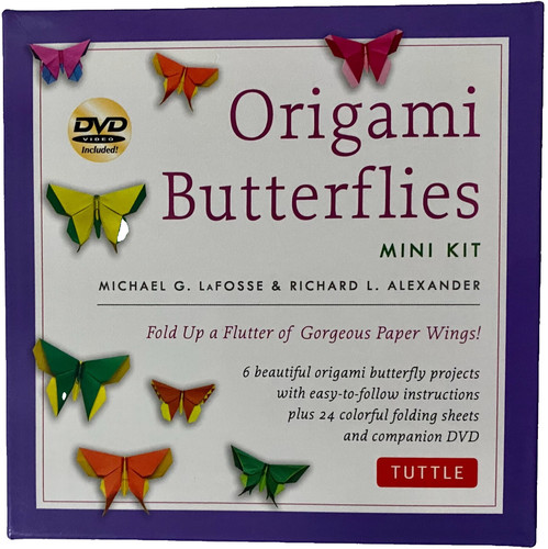 Origami Butterflies Craft Kit w/24 Colored Sheets, DVD & 32-Page Instructions