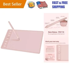 Inspiroy 2 Small Pink Digital Drawing Tablet - 8192 Levels, Battery-Free Stylus