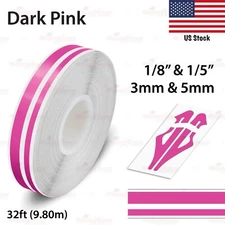 9/16" 15mm Vinyl Pinstriping PinStripe Car Styling Double Line Sticker DARK PINK