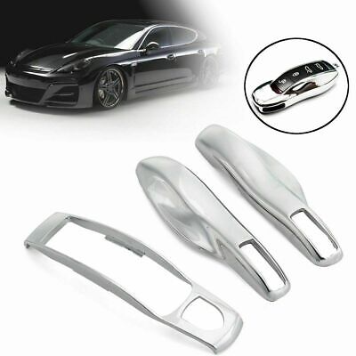 3Pcs Brown Remote Key Case Fob Covers For Porsche Panamera Macan Cayman 