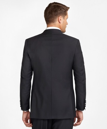 BROOKS BROTHERS Black DOUBLE BREASTED MADISON Tuxedo Suit UK / US 40 Made In USA - Picture 2 of 12