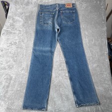 Vintage Levis Jeans Mens 36x34 Fits 35x34 501 Straight Blue 90s Made In UK