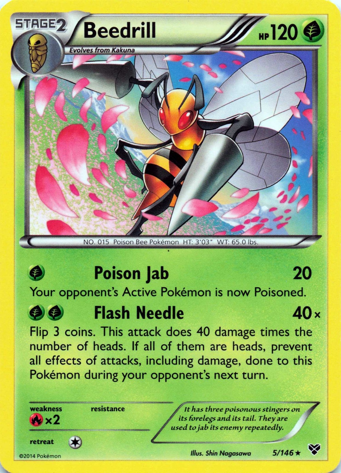 Beedrill 5/146 XY Base Set Rare - LP